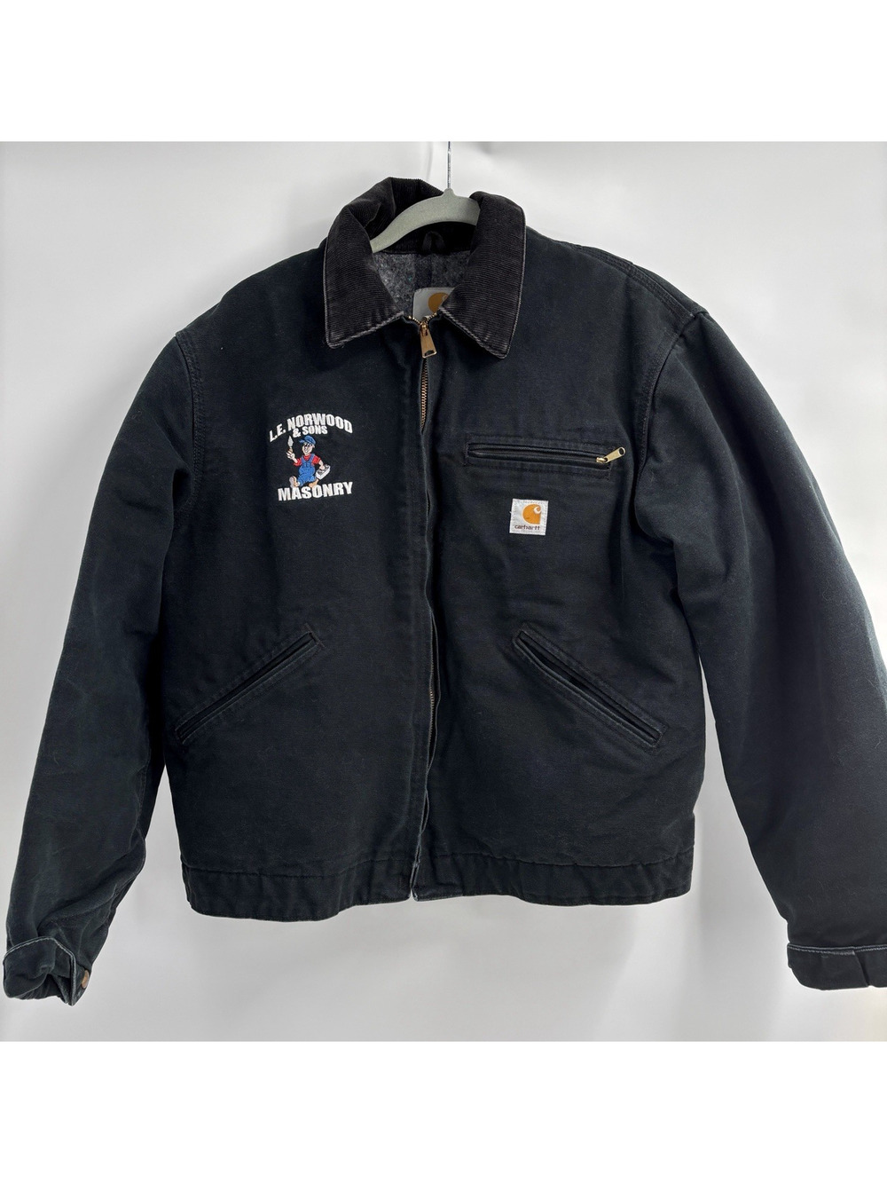 Vintage Carhartt J01 Detroit Jacket 44 Blanket Lined Made in USA Black
